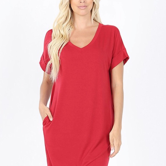 $13 BRAND NEW V-neck T-shirt dress!! - Picture 1 of 3